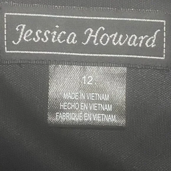 JESSICA HOWARD Black Velvet Burnout Floral‎ Balloon Sleeve Dress 90s Y2K 12 - Picture 12 of 16